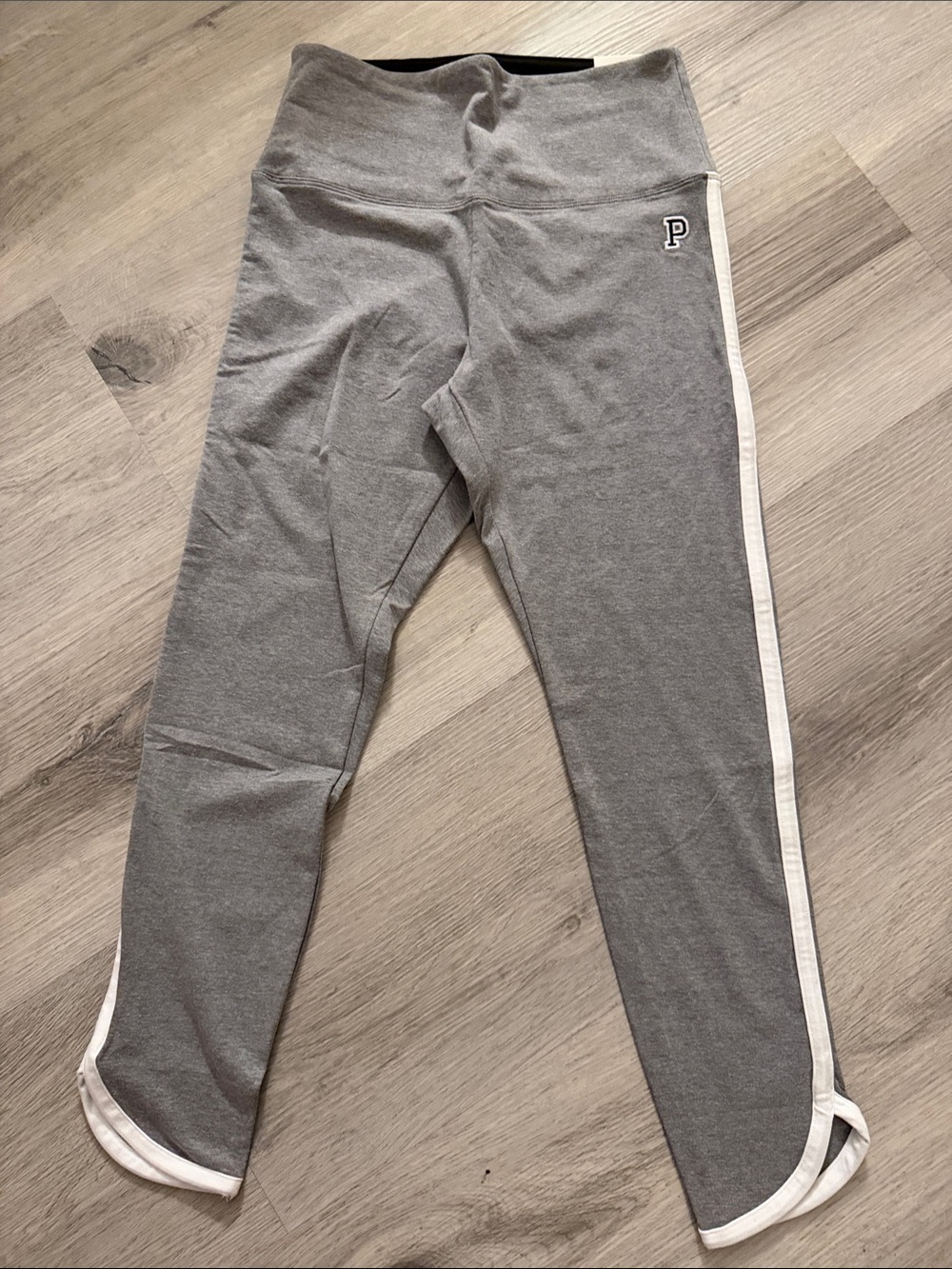 PINK Victoria's Secret Grey Leggings with White Side Trim
